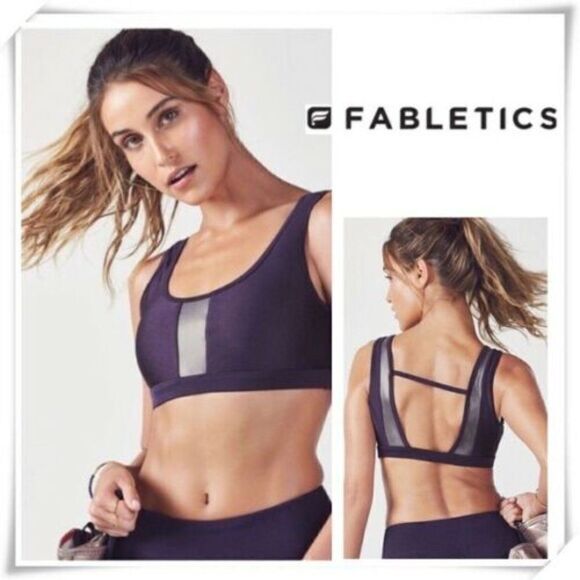 Fabletics Brinley Mesh Front Open Back Sports Bra -  Small - Picture 1 of 7